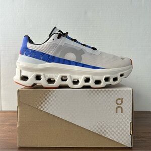 On Cloudmonster 2 Running Blue and White Sneakers Women Size 7.5